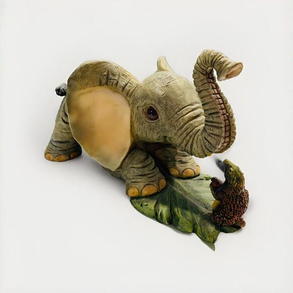 Tuskers Baby Elephant playing with Friend Figurine Sloth Large Ears Vintage - Picture 1 of 11
